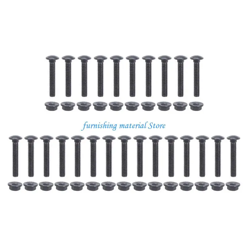 

Y5GD 25Pieces M8x60mm Black Oxides Flat Heads Screws and Nut for Building Projects