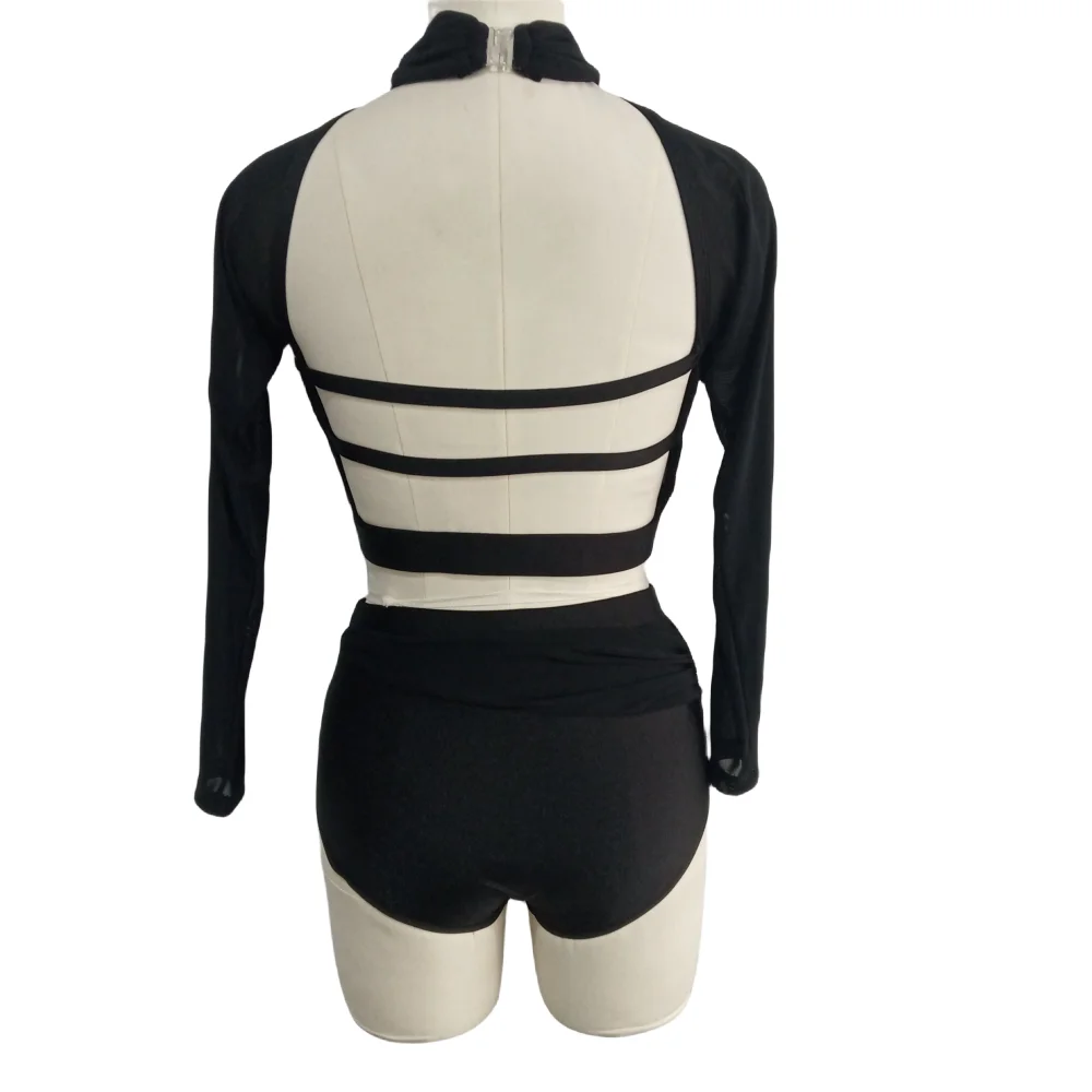 Kinder Mädchen Einzelhandel und Großhandel Nylon/Lycra Mesh moderne Tanz Ballett Body Suit Trainings anzug Tanzschule Gruppe Leistung