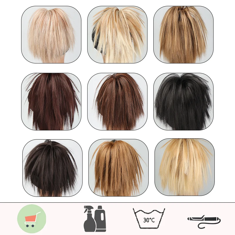 EFLAG-Bandas De Bun De Cabelo Sintético Para Mulheres, Arcos Chignon, Peruca Reta, Hairpiece, Extensão Do Cabelo, Amarrado ao Rabo De Cavalo