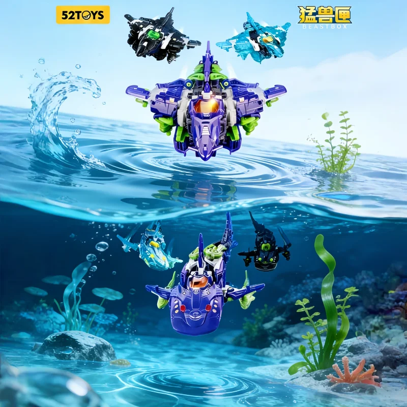 

52TOYS Beast Drive Uzushio: Трансформирующаяся игрушка-самолет в виде акулы, модель меха-животного, Мифическая Лазурная Ночная Иллюзия, для детей и коллекционеров