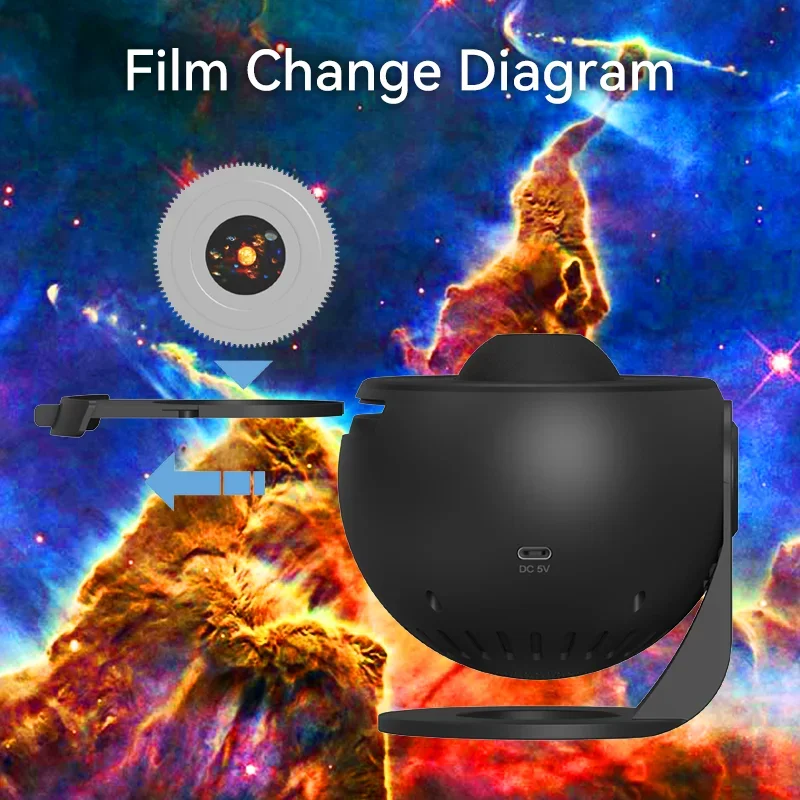 Star Galaxy Planetarium Projector for Bedroom 360° Degree Rotation Sky Night Light with 12 Galaxy Discs Large Projection Area