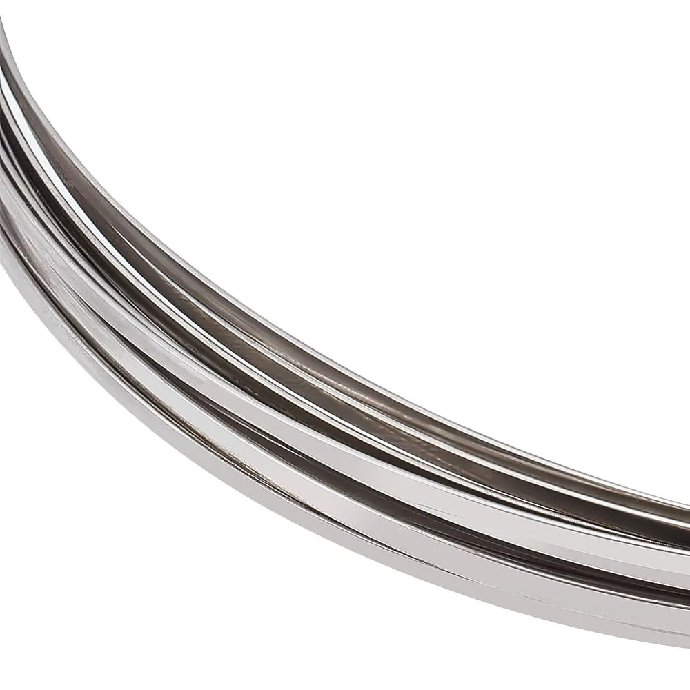 21 Gauge Stainless Steel Flat Wire, 23 Feet 2.6mm Wide Metal Craft Wire, Bendable Steel Wire for Jewellery Making, Resin Bezel