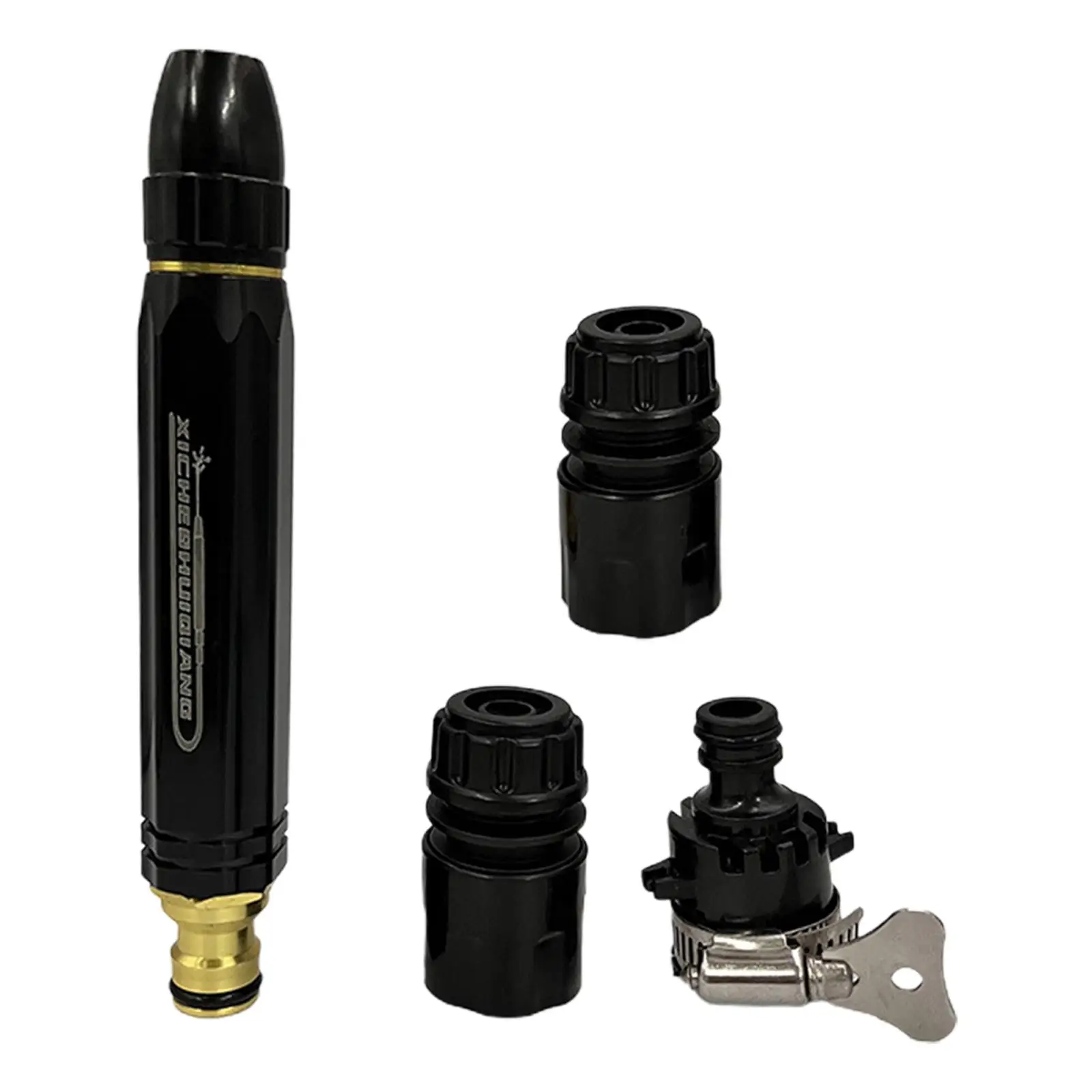Garden Hose Nozzle Aluminum Alloy 360° Rotaing Heavy Duty Brass Metal Sprayer Nozzle for Pets Shower Watering Lawns Gardening