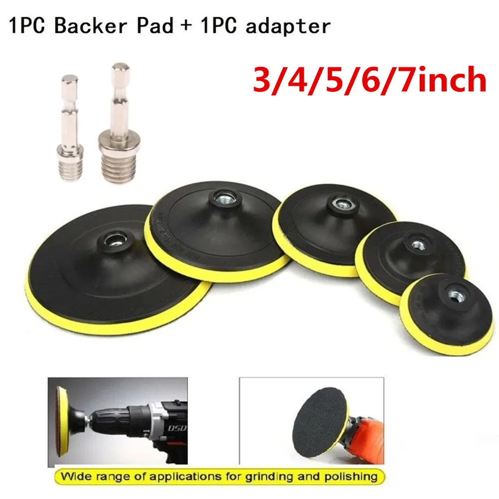 3-7 Inch Self-adhesive Backing Pad Polishing Plate With 10/14mm Thread Adapter Angle Grinder Wheel Sander Disc Polishing Tools