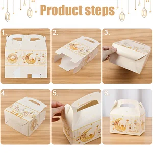 4/20 Buah Kotak Hadiah Ramadhan 2025 Tas Kotak Kemasan Makanan Ringan Biskuit Pesta Muslim Islami EID Mubarak Perlengkapan Dekorasi Rumah 10 kotak lebaran terlaris - №