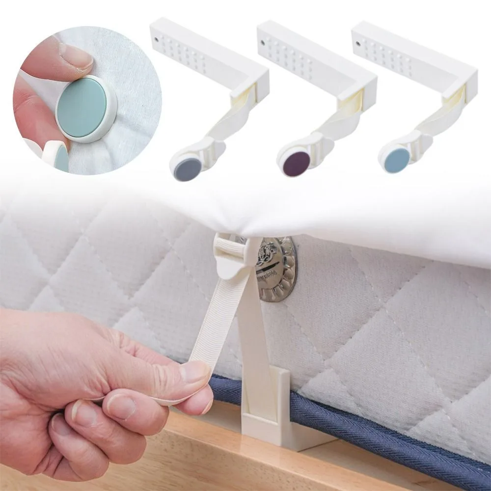 4pcs Anti-Slip Mattress Buckle Fastener Fixer Easy Installation Bed Sheet Clips Retractable Stable Quilt Blanket Clip Bedroom