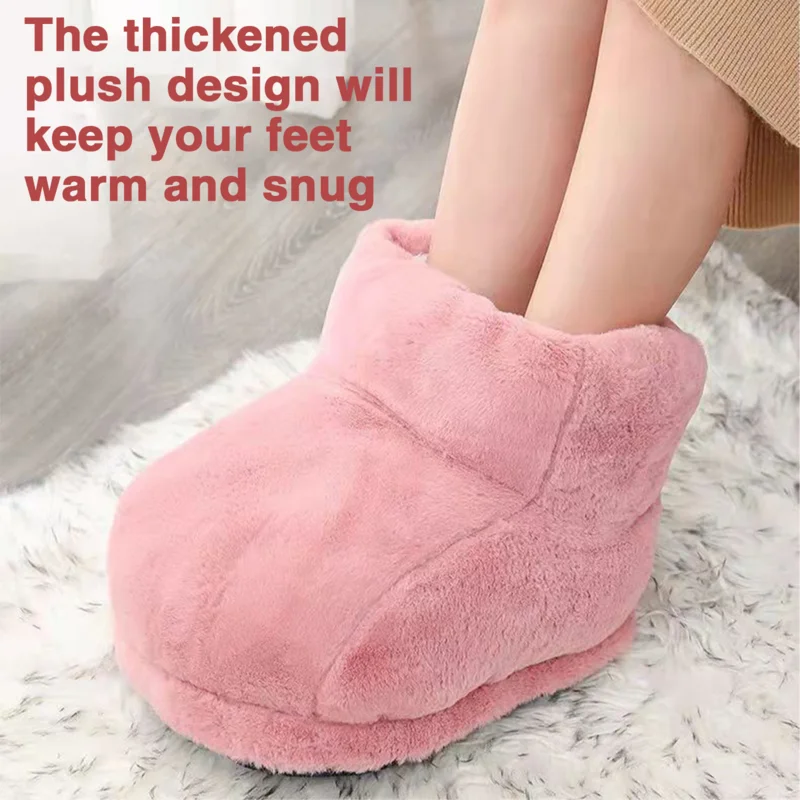 Foot Warmer Under Desk High Top Design Soft Heated Slippers Women Men Rechargeable Foot Warmer Heated Foot Warmer Detachable