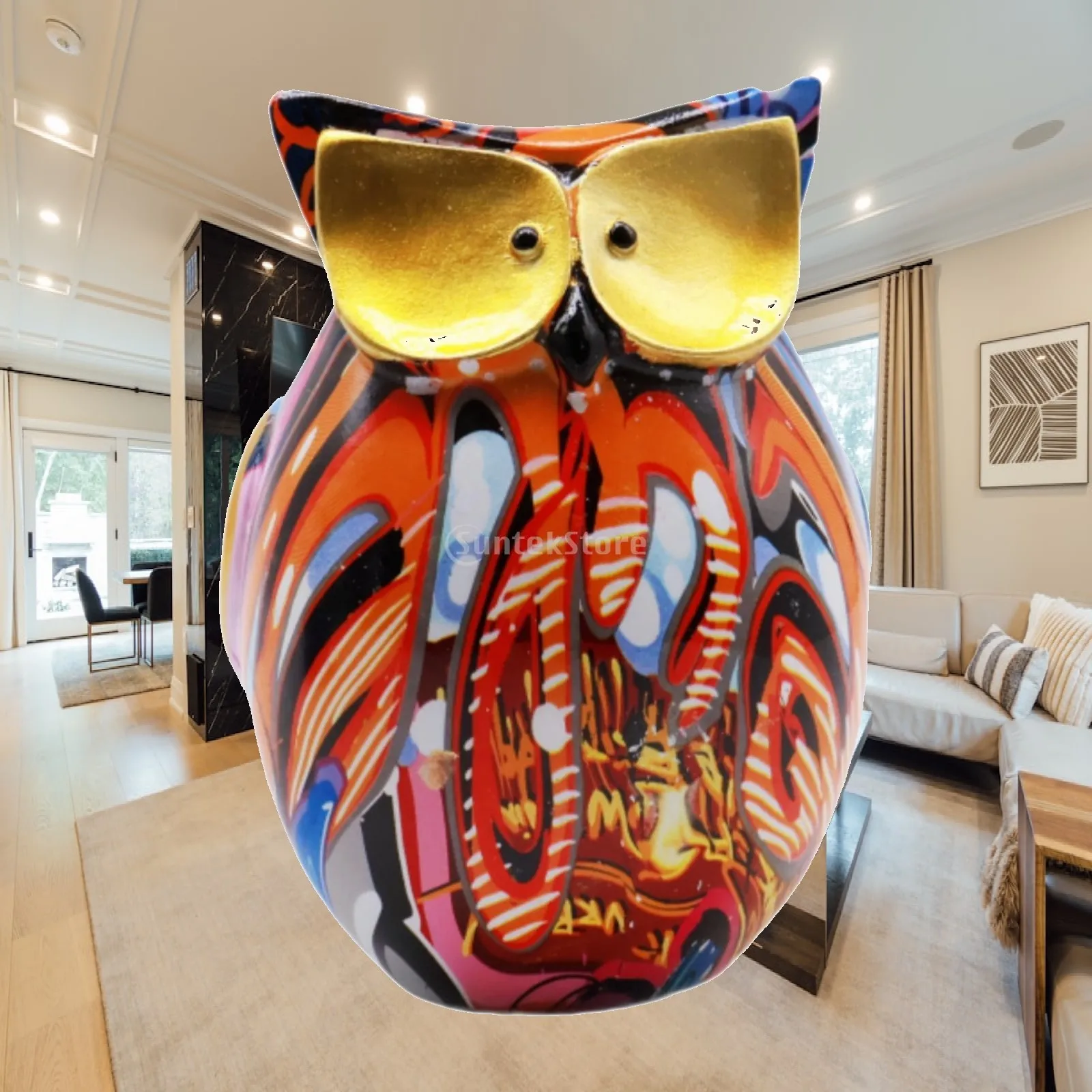 Owl Statue Shelf Decor Animal Sculpture for Bedroom Table Desk Decoration