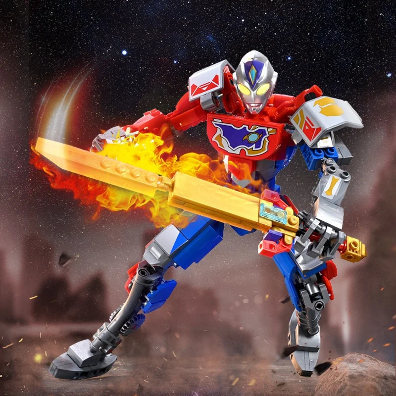 New Keeppley 25CM Ultraman Zero Dimension Mech Ultraman Toy Boy Gift Battle Mobile Doll Splicing Block Toy Birthday Gift For Boy view 3