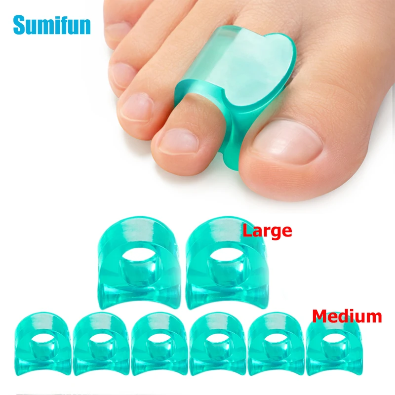 

8Pcs Sumifun Green Toe Separator Large & Medium Size Hallux Valgus Corrector Bunion Silicone Orthopedic Pedicure Foot Care Tools