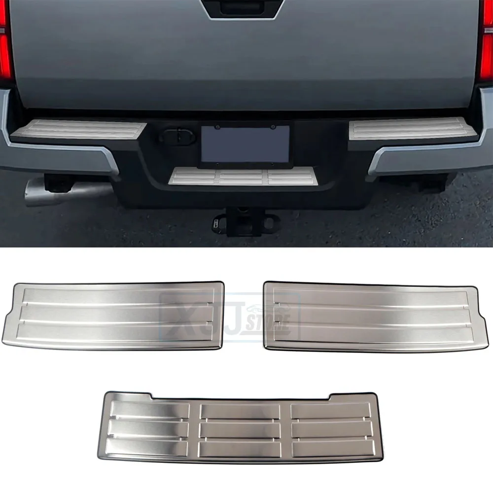 3Pcs Fit for Toyota Tacoma 2024 2025 Stainless Steel Door Sill Rear Trunk Door Scuff Plate Threshold Cover