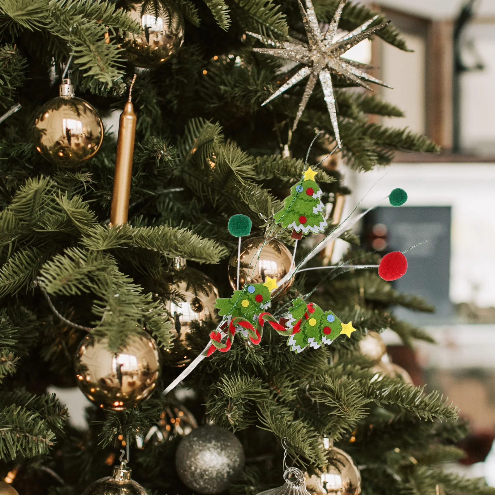 

Christmas Tree Picks Candy Curly Pick Set Nonwoven Fabric Holiday Party Stem Decor for Xmas Tree Garland Vase Arrangements