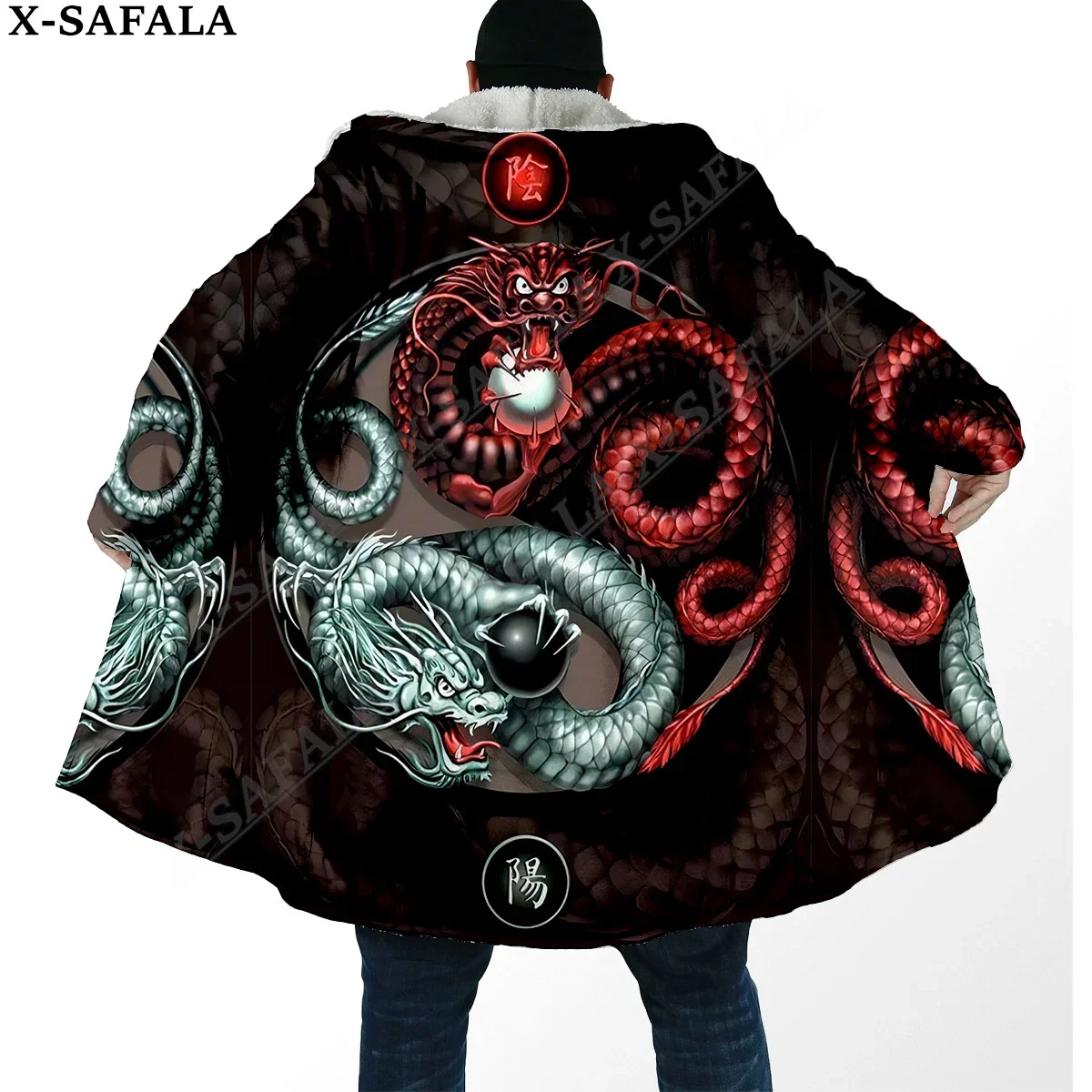 

Yin And Yang Dragon Tai Chi Eight Trigrams Overcoat Coat 3D Print Thick Warm Hooded Cloak Men Windproof Fleece Unisex Casual4