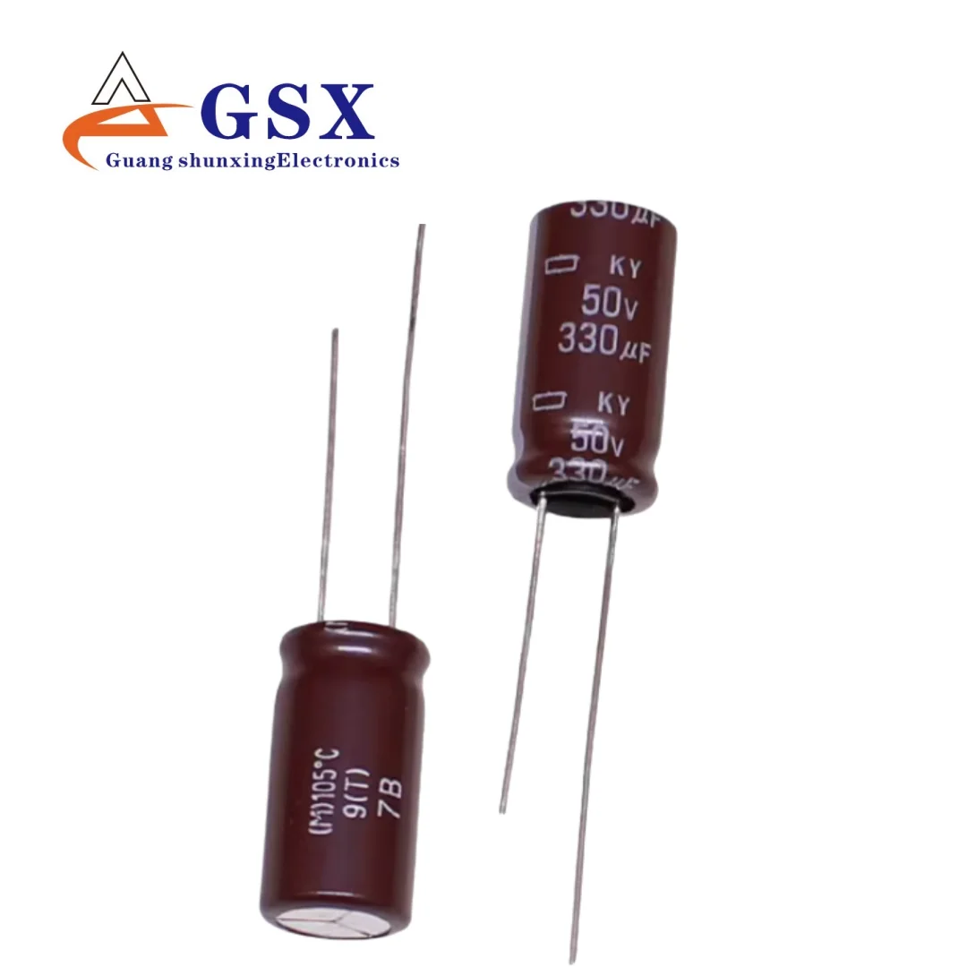 

1PCS 10 price imported aluminum electrolytic capacitors 50v330uf 10 * 20 Black Diamond KY high-frequency long life