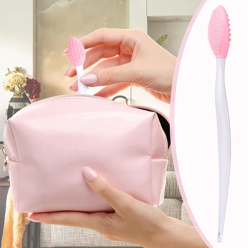 2팩 핑크 페이셜 클렌징 브러쉬 - 딥 포어 클렌징 및 메이크업 제거를 위한 홀리데이 스킨케어 세트 메이크업 브러쉬 클리너