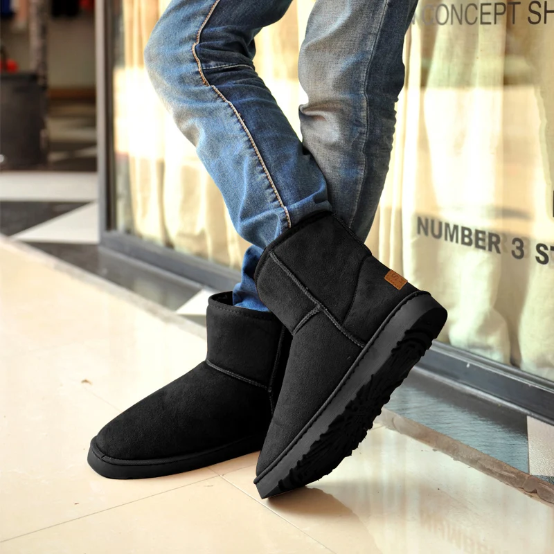 

Мужская обувь, зимняя спортивная обувь с высоким берцем, мужская повседневная водонепроницаемая и плюшевая теплая хлопковая обувь