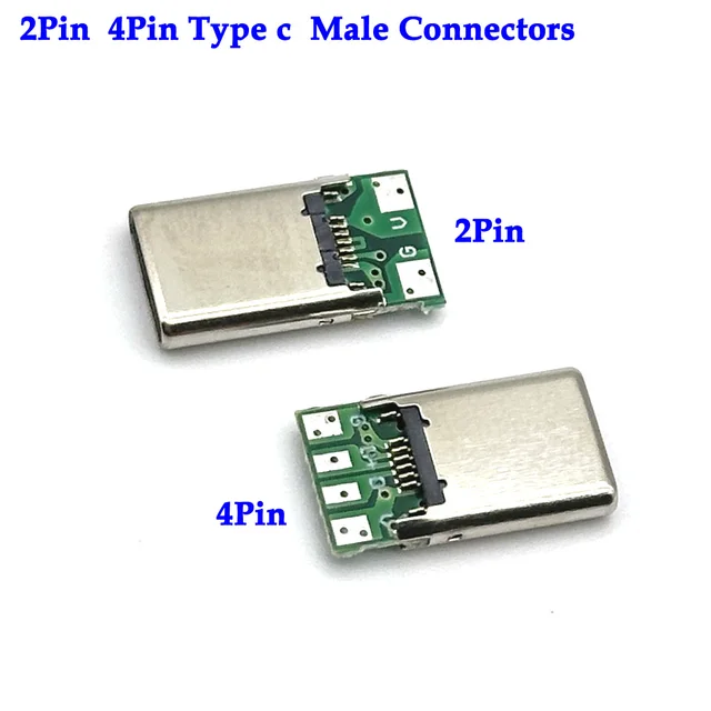 USB 3.1 2Pin 4Pin typ c męskie Złącza Jack Tail 16P usb Wtyczka męska Zaciski elektryczne spawanie DIY kabel danych Obsługa PCB Board