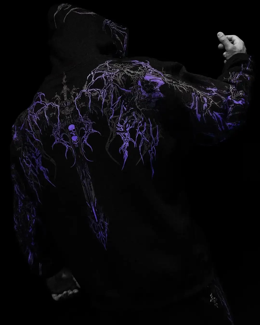 

2025 New Breathable Gothic Hoodie Oversized Y2K New Long Sleeved Pullover Gothic Dark Textured Printed Gmy Men Sportswear Jacket