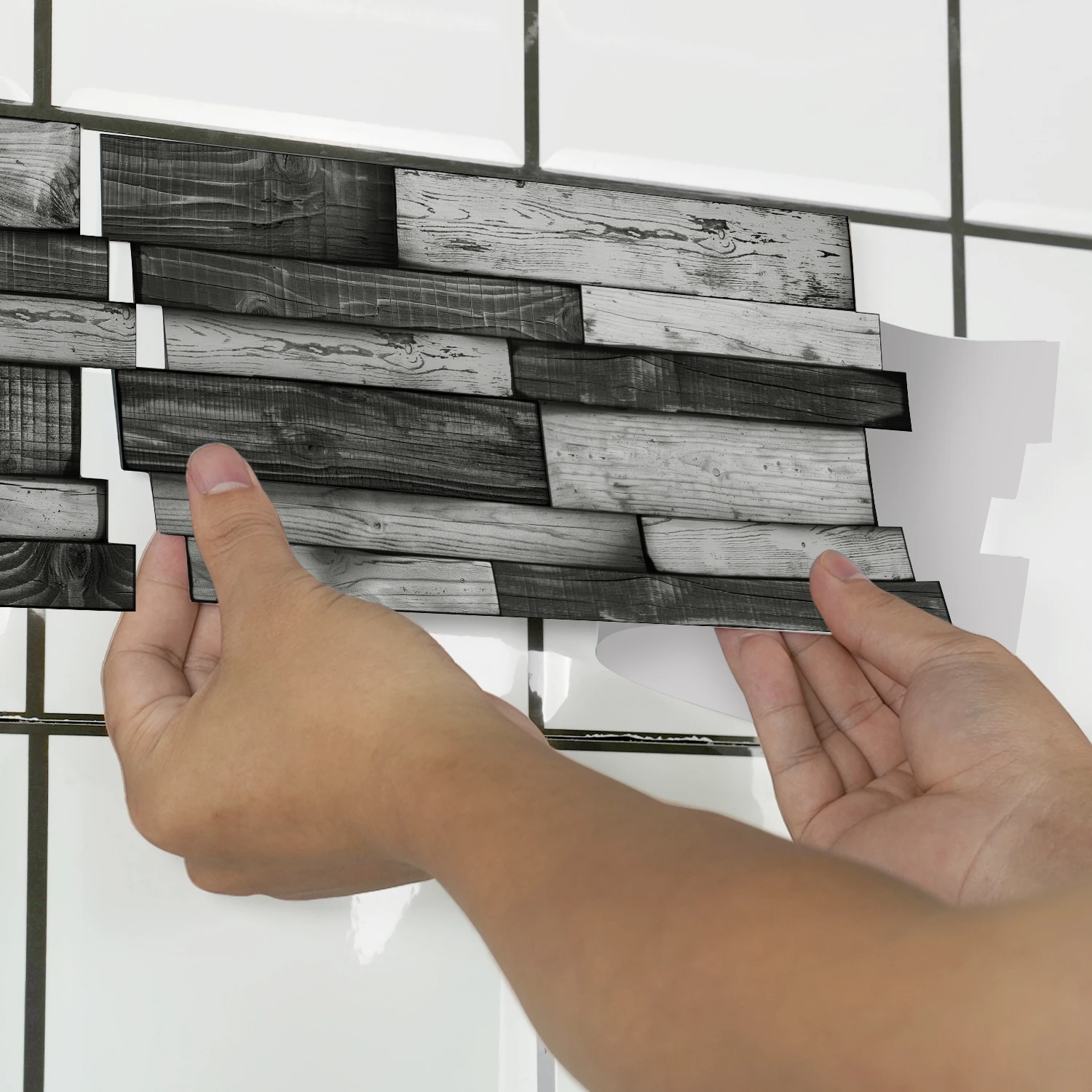 

Wood grain wall sticker self-adhesive PVC tile sticker, waterproof and oil resistant wall decoration for kitchen and bathroom