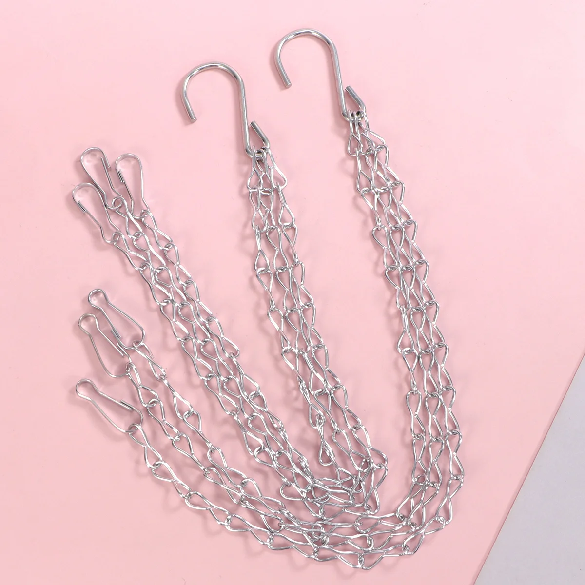 

5 pcs Flowerpot Hanging Chain Heavy Duty Iron String Pendant Pot Hook For Living Room Bedroom Garden Plant Holder Silver