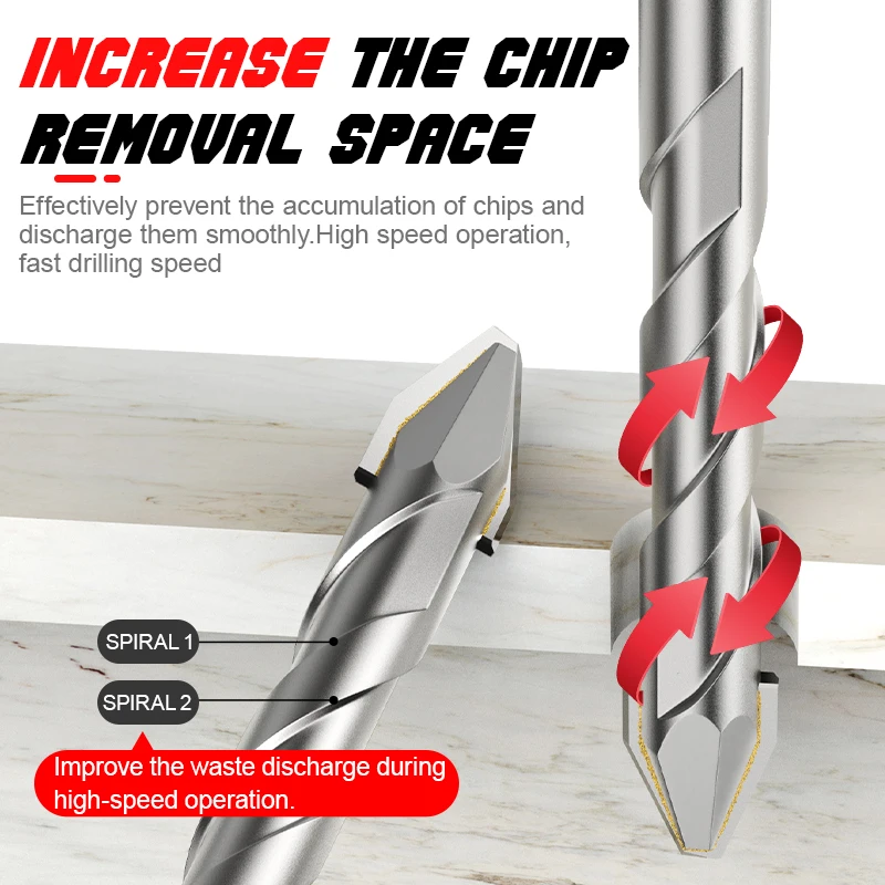 

HUHAO 6,35 мм хвостовик для плитки, сверло для дерева, стекла, цемента, металла, электрическая дрель высокой твердости, деревообрабатывающие аксессуары, инструменты с ЧПУ