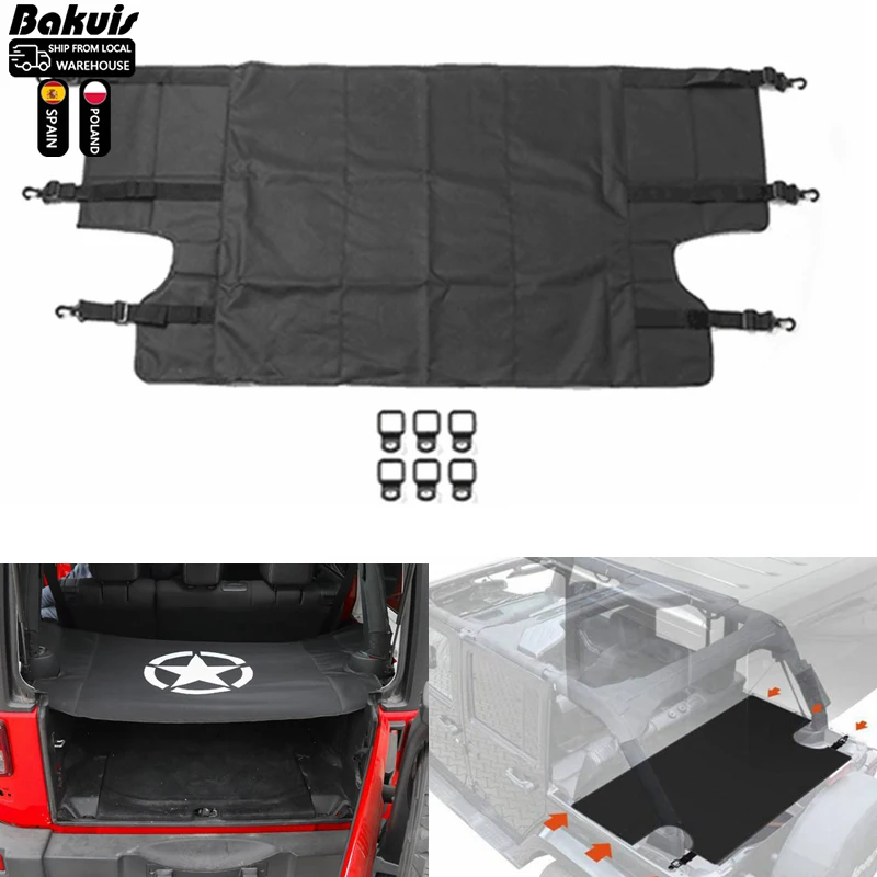 Cloth Car Rear Trunk Security Shield Cargo Cover Luggage Shade Covers For Jeep Wrangler JK 4 Door 2007-2017