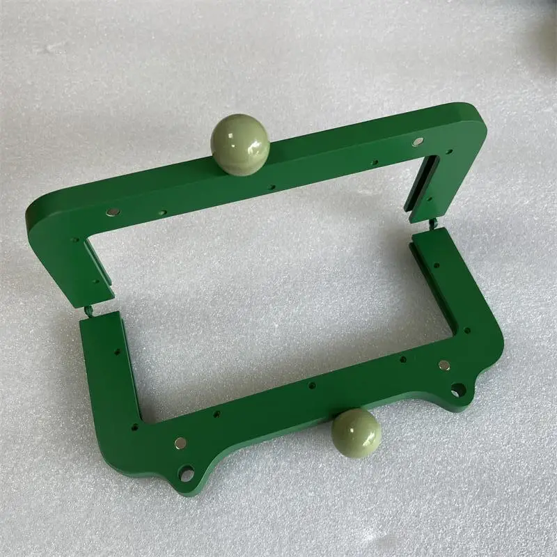 22.5cm Fashion Wood Purse Frame DIY Wood Handle Bag Frame With Screws Obag Accessories Bag Hanger Handmade Women Clutch Green