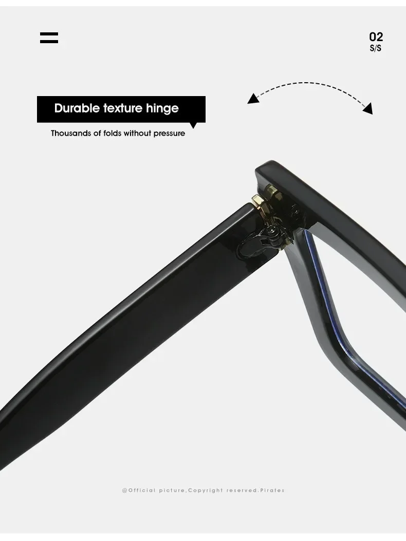 Große Quadratische Rahmen Anti-Blau Licht Lesebrille Retro Luxus Marke Designer Schwarz Brillen Computer Transparente Brillen – Detail 15