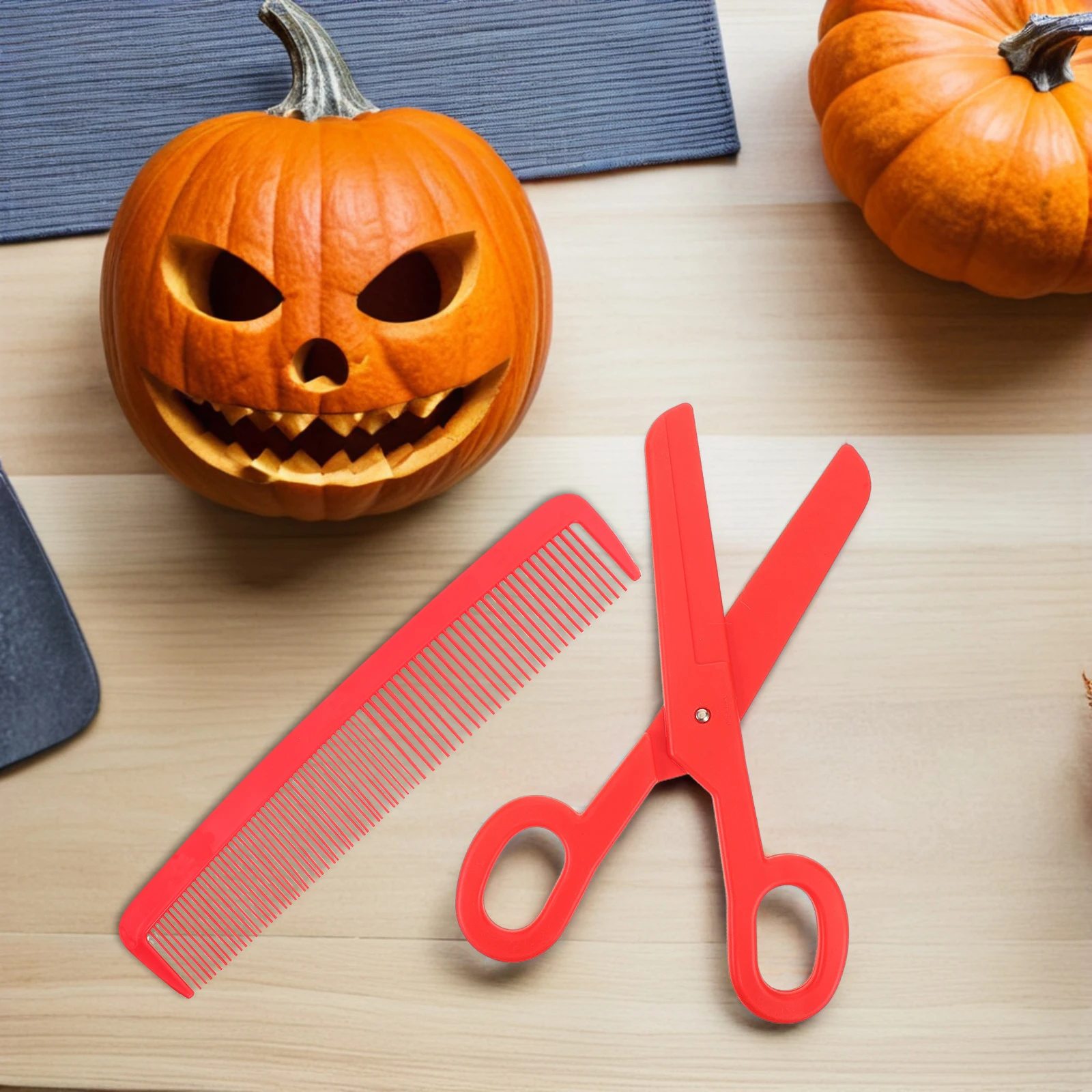 

1 Set Giant Comb Prank Jumbo Clown Comb Scissor For Halloween Circus Stage Performances Plastic Props For Party Cosplay