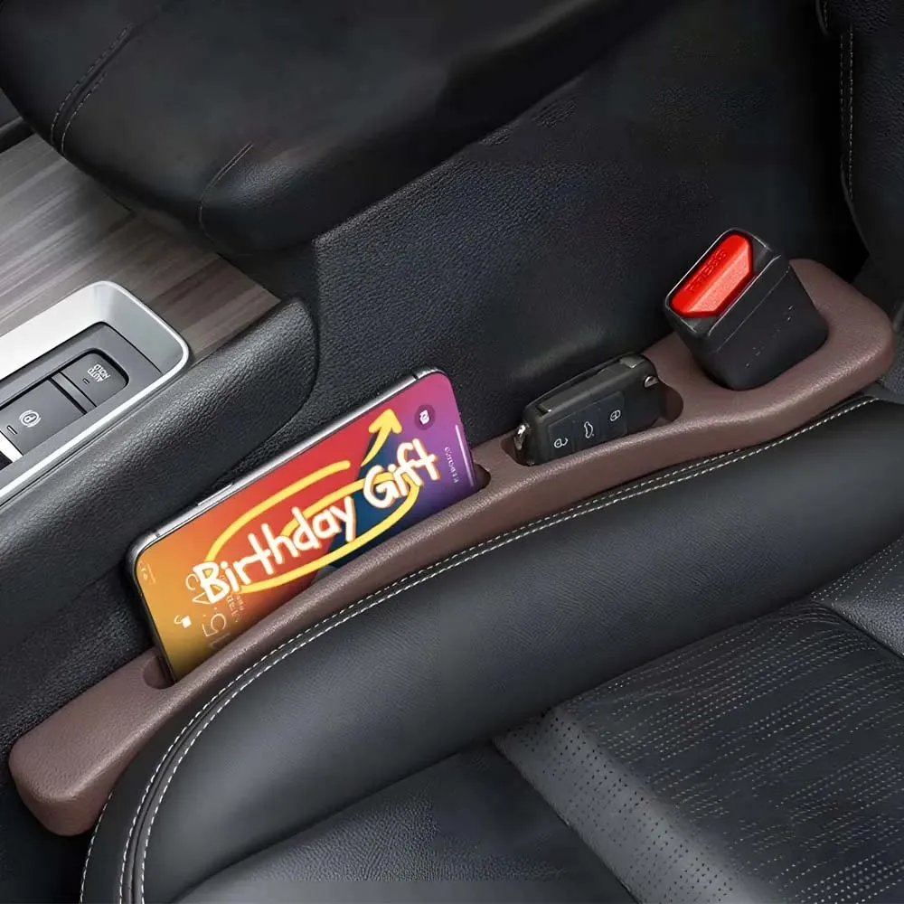 

2pcs Car Seat Gap Filler Organizer Waterproof Car Seat Gap Plug Strip with 2 Grooves Seat Gap Storage Auto Interior Accessories