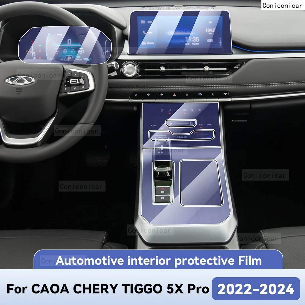 

For CAOA CHERY TIGGO 5X PRO 2022-2024 TPU Car Interior Protection Film Sticker instrument Center Control Navigation Screen Panel