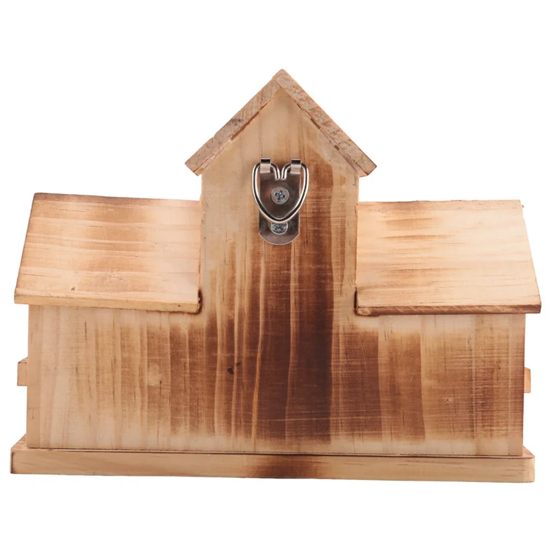 Y50A-Bird House بيوت الطيور الخشبية بيت الطيور خارج للتعليق الخارجي، 6 فتحات منزل الطيور الطبيعي المصنوع يدويًا