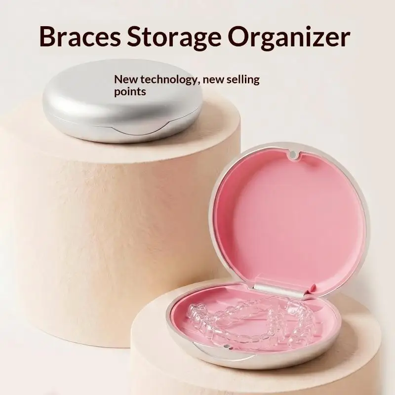 1Pcs Denture Storage Portable Dental Retainer Case With Mirror Vent Holes False Teeth Protective Aligner Tray