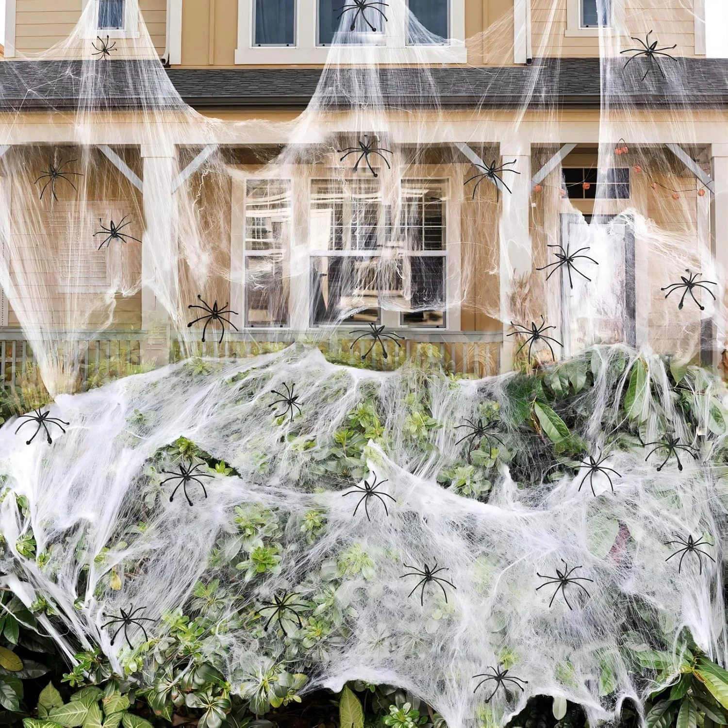 

900 sqft Strong Elastic Spider Web Halloween Decorations with 100 Fake Spiders for Halloween Indoor and Outdoor Party Supplies