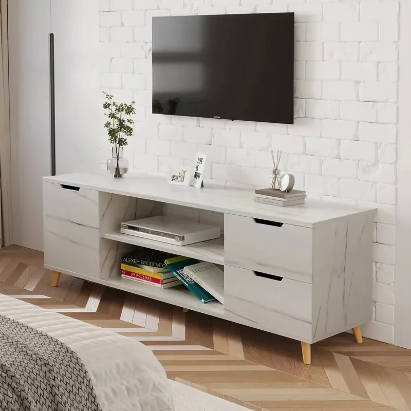 Modern Simple High TV Cabinet for Small Apartment Living Room Bedroom Custom Export Furniture Master Bedroom TV Stand Table