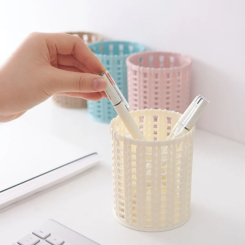 New Pencil Holder Office Desk Mesh Square Pen Pot Cup Case Container Organiser Storage Durable Pencil Case Office Accessories