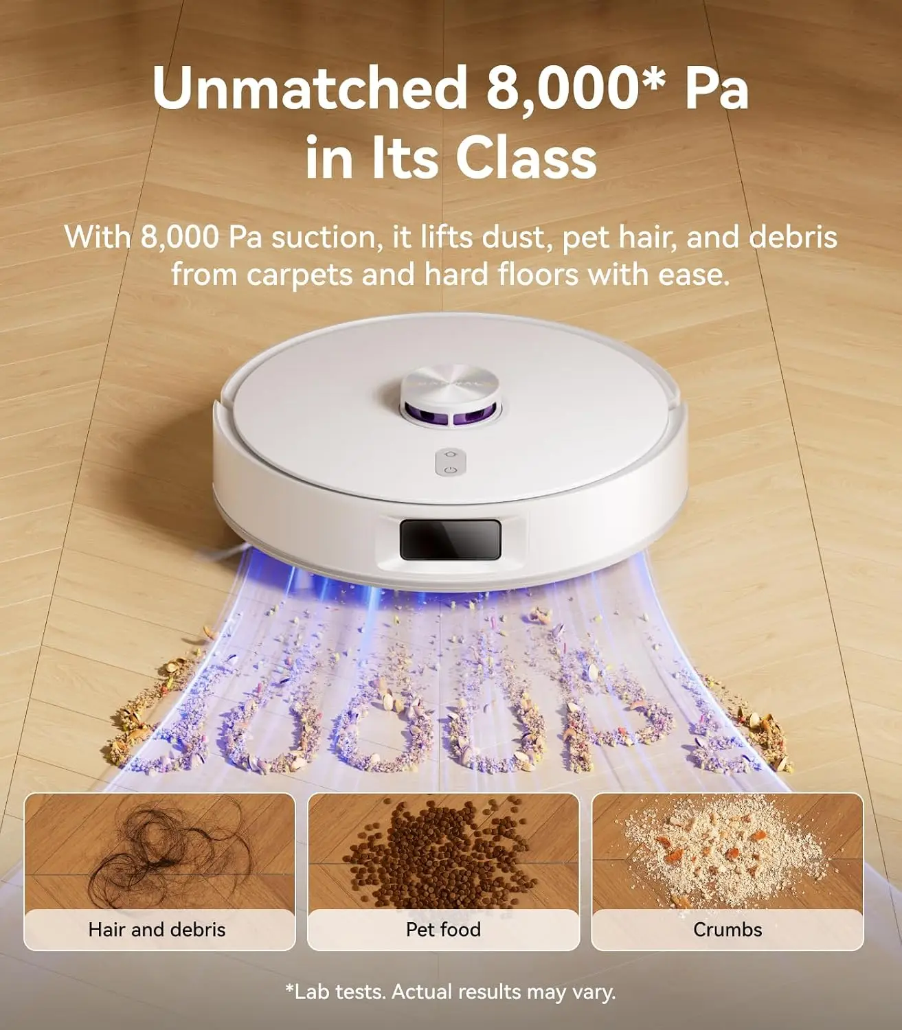 Self-Emptying Robot Vacuum and Mop Combo with 8000Pa Suction