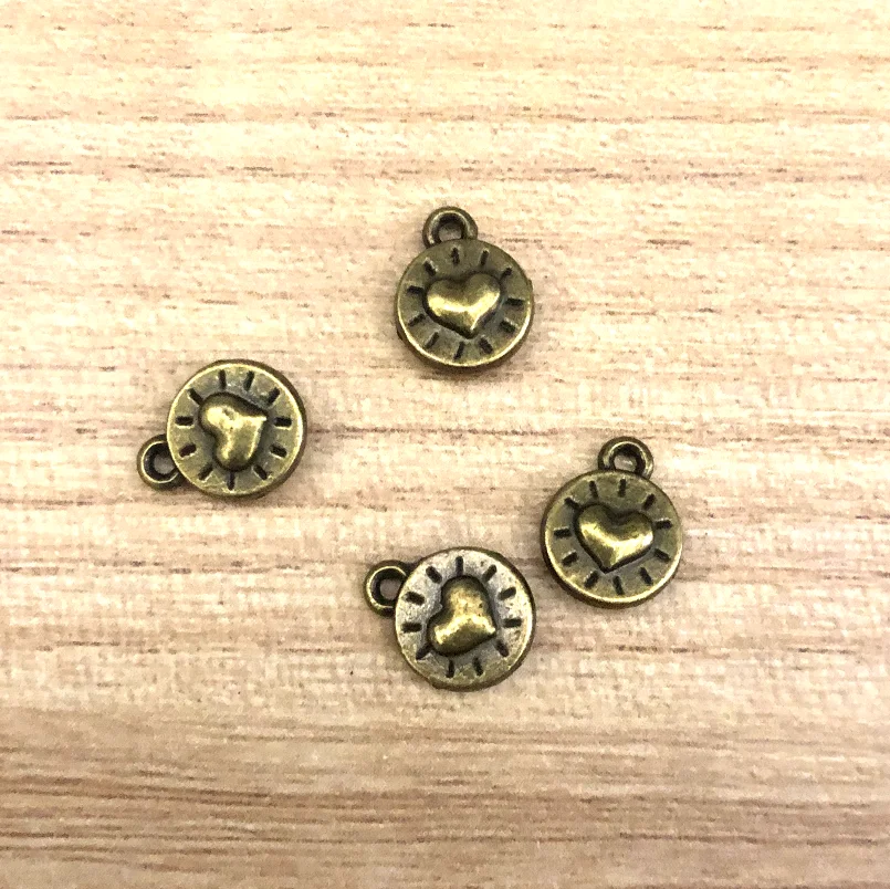 

40pcs 10x8mm variety of colors Alloy metal lovely round charms HW3973