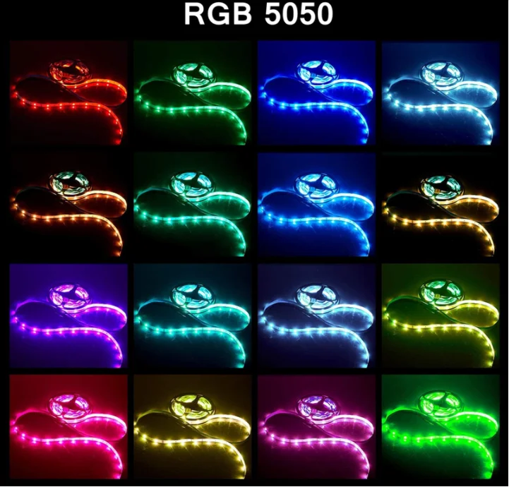 USB LED Strip 5050 RGB Flexible LED Light DC5V RGB Color Changeable TV Background Lighting