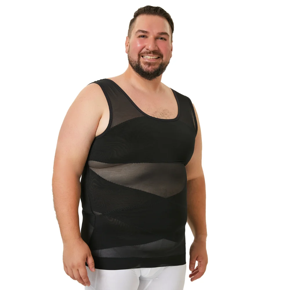 Men's Shapewear Tank Top Sleeveless Undershirt, Breathable Vest for Gynecomastia, Daily & Workout Wear