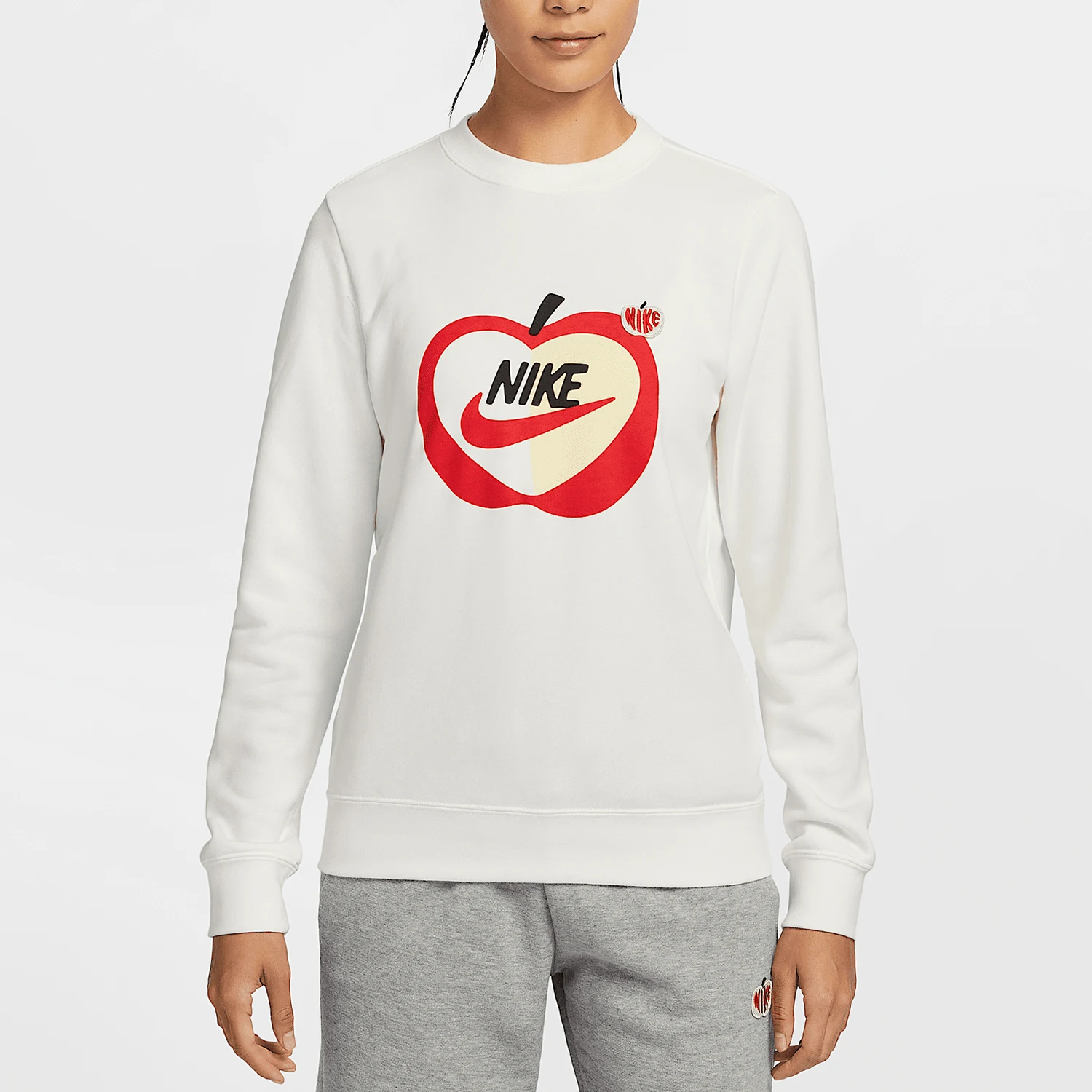 Nike genuine new women's simple breathable round neck sports long sleeved T-shirt IB8232-133