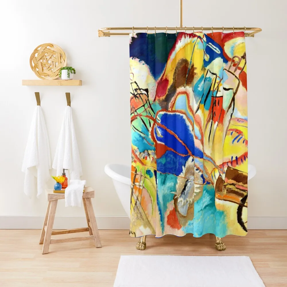 

Kandinsky Composition No 4 | Kandinsky Inspired Fine Art w/ Signature Shower Curtain Bathroom Box Window For Shower Curtain