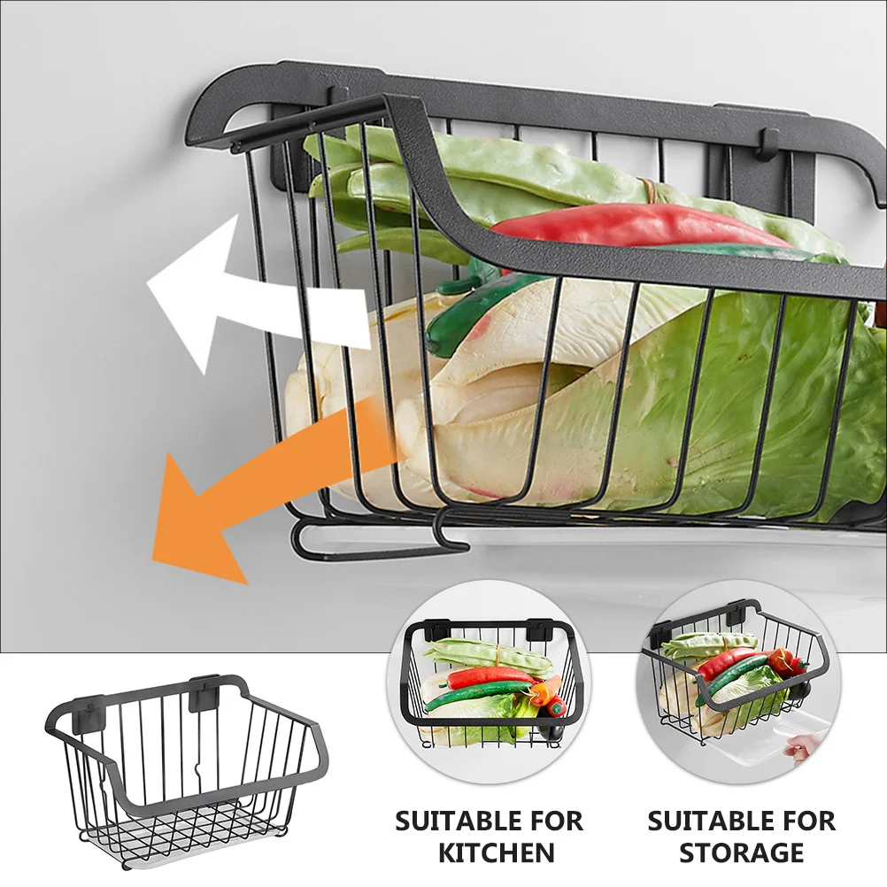 

Stainless Steel Fruit Vegetable Heavy Duty Steel Storage Basket For Kitchen Home Cabinet Door Hanging Organizer Rustproof Drain