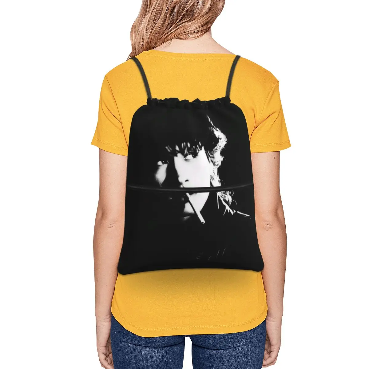 Viktor Tsoi Russia Music Rock Band Kino Backpacks Casual Drawstring Bags Sports Bag Book Bags for Travel Students