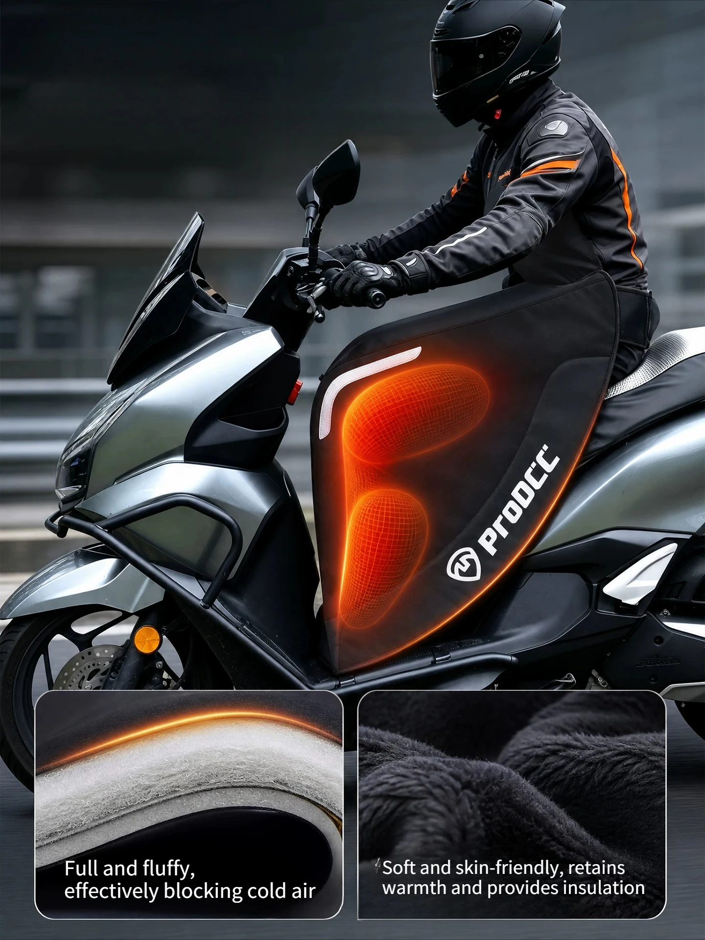Winter Motorcycle Leg Windshield Quilt Waterproof Thick Fleece Scooter Leg Cover Warm Windproof Blanket Riding