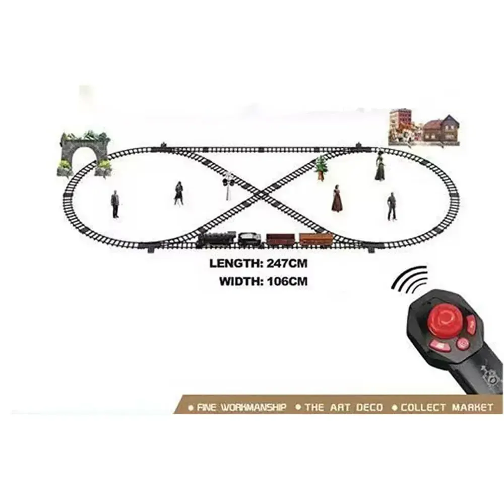 Simulation Train Remote Control Retro Steam Electric Stepless Speed Control Remote Smoking Train Children's Toys