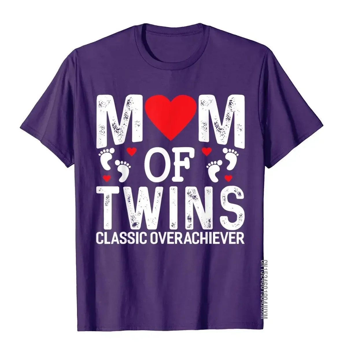 Funny Mom Of Twins Classic Overachiever Twins Mom T-Shirt Funny Men Top T-Shirts Customized Tees Cotton Vintage