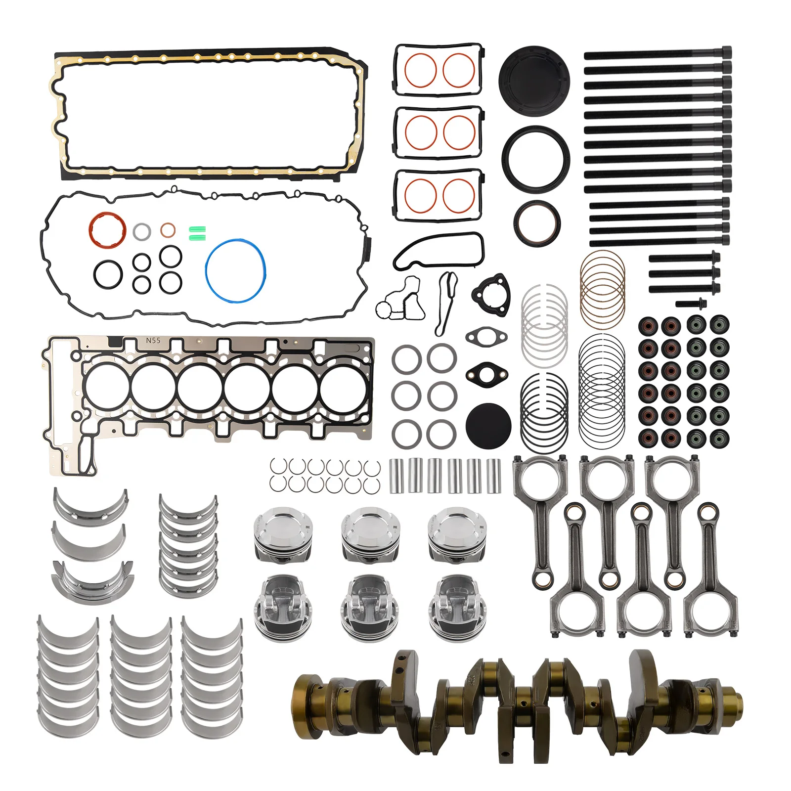 N55 3.0L Engine Rebuild Kit Crankshaft Rods Piston Set For BMW 11212163665