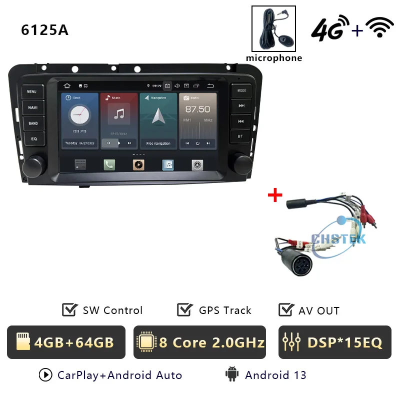 CHSTEK Carplay Android 13 Autoradio Voor Volvo S40 V40 XC70 V70 S60 2005 2006 2007 2008 2009 GPS WIFI 4G RDS Head Unit Autoradio