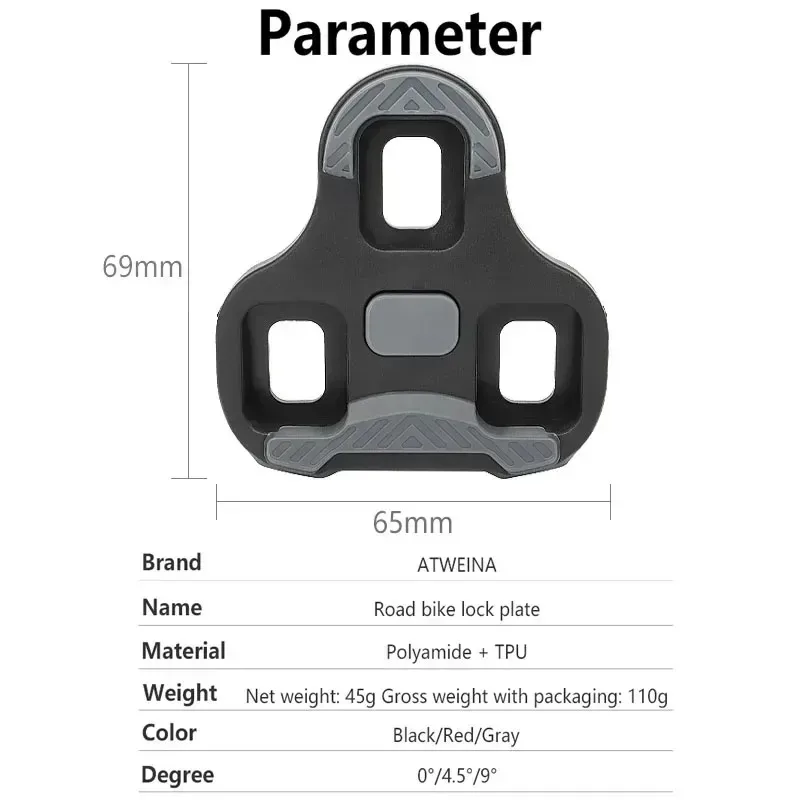 Rutschfeste TPU-Fahrradplatten Passend für LOOK KEO Pedale Rennrad-Schuhplatten Selbstverriegelnde Pedalplatten Zubehör – Detail 5
